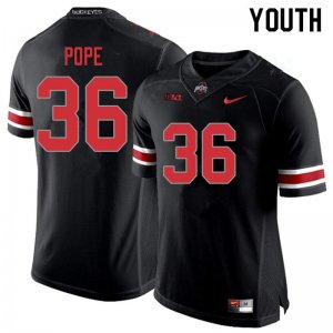 Youth Ohio State Buckeyes #36 K'Vaughan Pope Blackout Nike NCAA College Football Jersey For Fans IKK8044UU